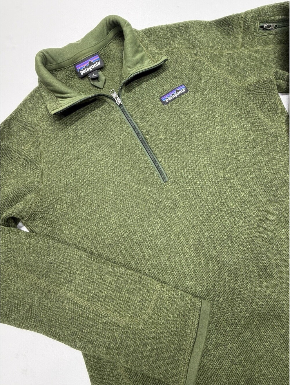 Patagonia Better Sweater Jacket Green 1/4 Zip Knit Outdoor Women's Small 25617